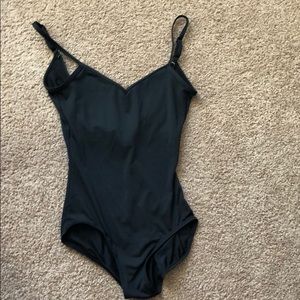Plain black ballet leotard